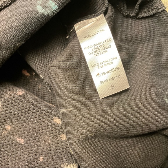 NWT Like Love Small Black w/ Multicolored Splatter Print Hoodie - Picture 5 of 5